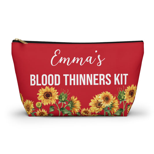 Blood Thinners Kit Medical Alert Pouch Personalized Medication Storage Bag for Anticoagulant Users Travel and Daily Safety Organizer