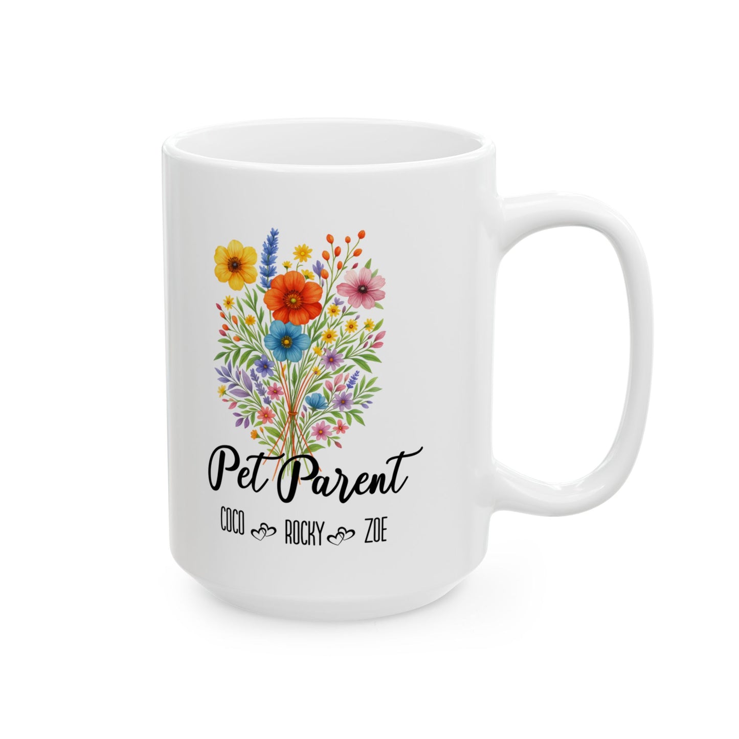 Pet Parent Mug 11oz 15oz Custom Coffee Cup Gift for Dog or Cat Lovers Personalized Ceramic Mug for Animal Owner or Pet Mom and Dad