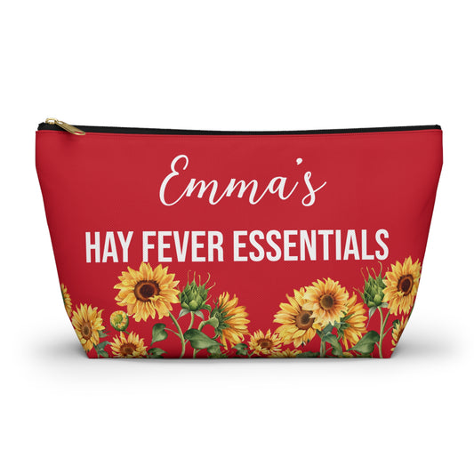Hay Fever Essentials Pouch Allergy Meds Storage Bag for Tablets Tissues Nasal Spray Personalized Travel Case for Seasonal Allergies