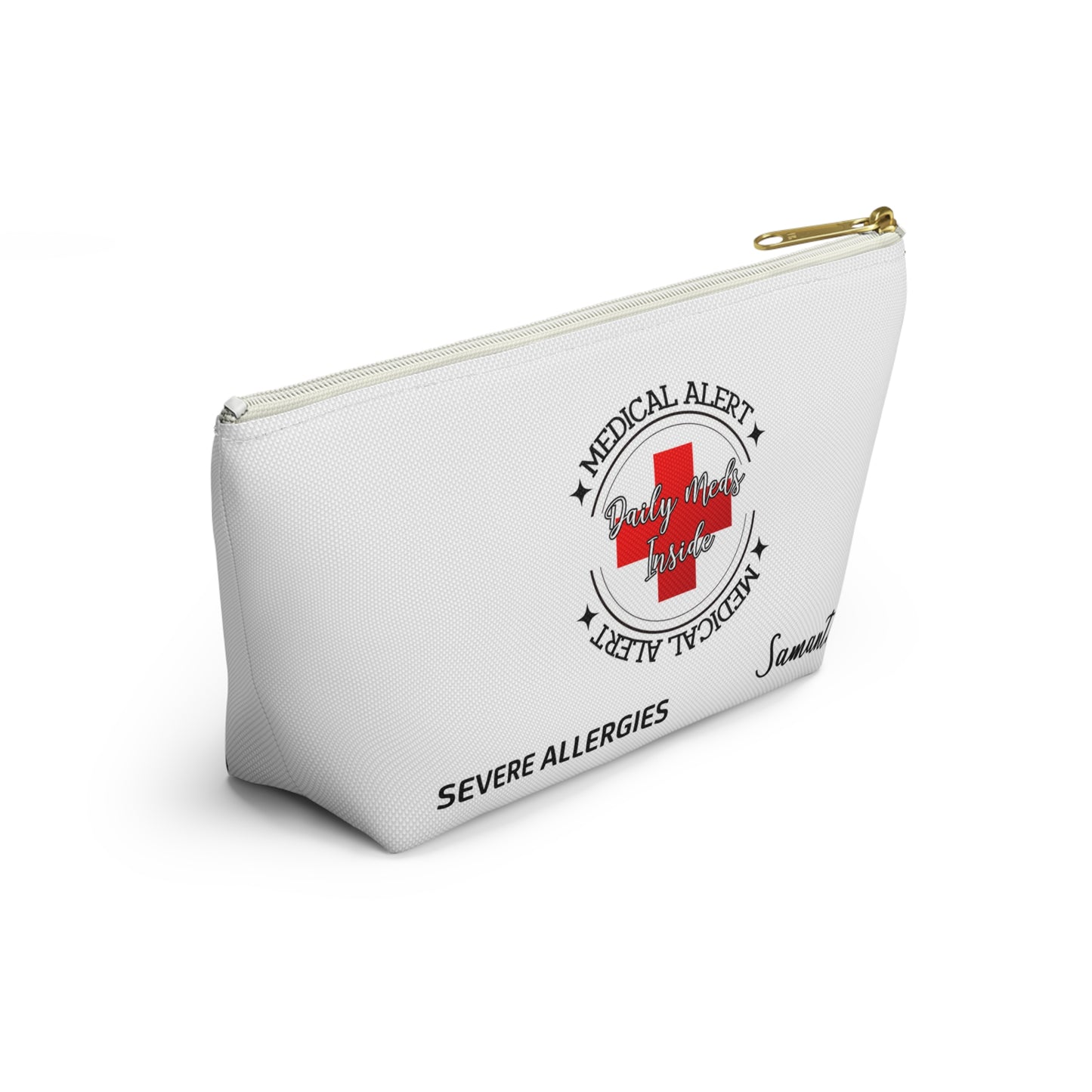 Personalized Medical Alert Accessory Pouch for SEVERE ALLERGIES - Samantha Edition