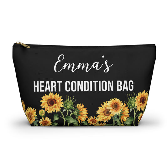 Heart Condition Bag for Emergency Meds Personalized Medical Alert Pouch for Heart Medications Travel Organizer for Daily Essentials