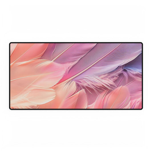 Elegant Feather Desk Mat | Stylish Office Decor, Gaming Accessory, Gift for Students, Modern Workspace Decor