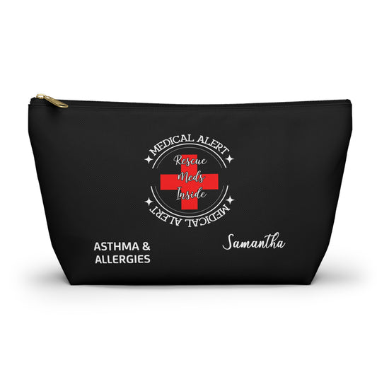 Personalized Medical Alert Rescue Meds Pouch for Asthma and Allergies Samantha Emergency Inhaler and EpiPen Organizer Bag