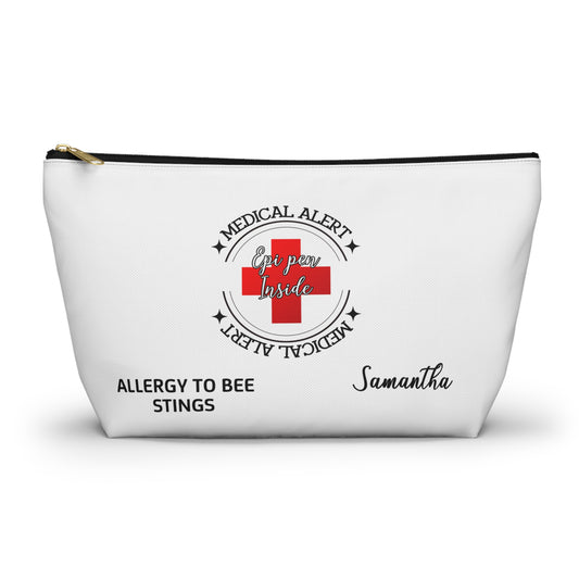 Personalized Medical Alert EpiPen Pouch for Samantha with Bee Sting Allergy