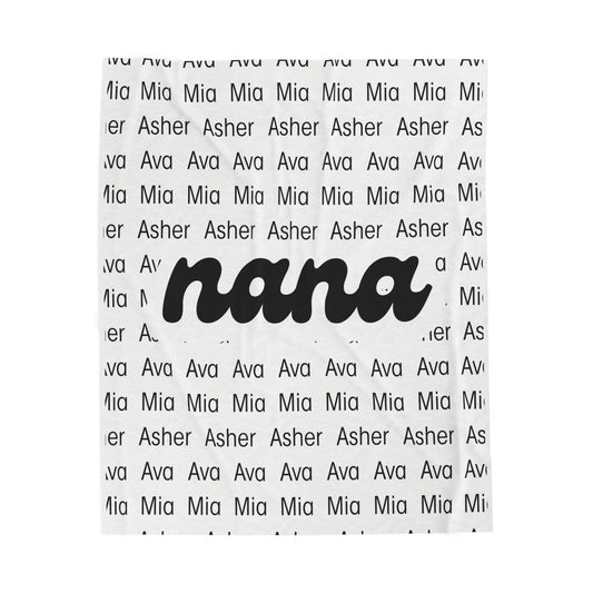 Personalized Nana Blanket, Custom Name Blanket, Gift for Nana, Grandma Gift, Cozy Throw Blanket, Birthday Gift, Mothers Day Gift