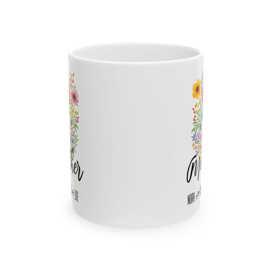 Personalized Mother NOAH SOPHIE ZOE Ceramic Mug (11oz, 15oz) - Glossy Finish, December Birthday Design