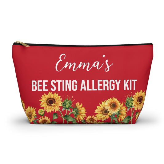 Bee Sting Allergy Kit Medical Alert Pouch Personalized EpiPen Storage Bag for Severe Insect Allergies Travel and Daily Use