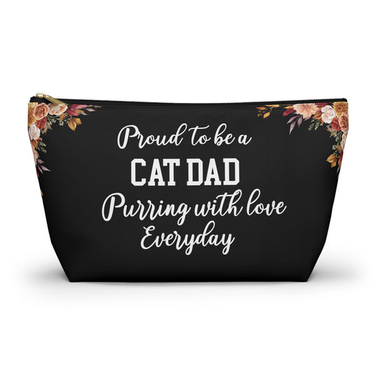 Proud To Be A Cat Dad Pouch Purring With Love Everyday Cat Lover Gift For Him Cat Dad Accessory Bag Cute Pet Zipper Storage Pouch