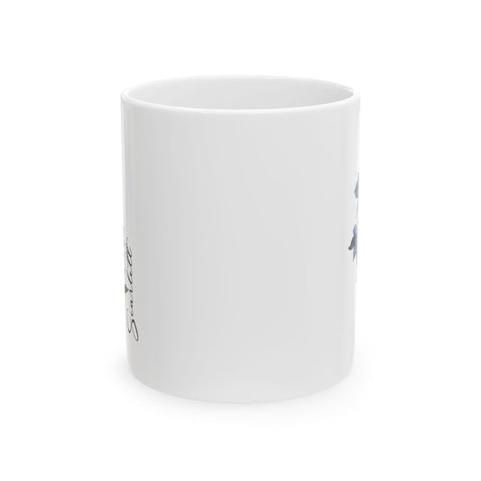 July Birth Flower Larkspur Mug 11oz 15oz Custom Floral Coffee Cup Birthday Gift for Her Personalized Ceramic Summer Flower Mug
