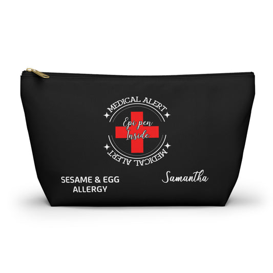 Personalized Medical Alert EpiPen Pouch for Sesame and Egg Allergy Samantha Emergency Allergy Kit Travel Organizer and Storage Bag