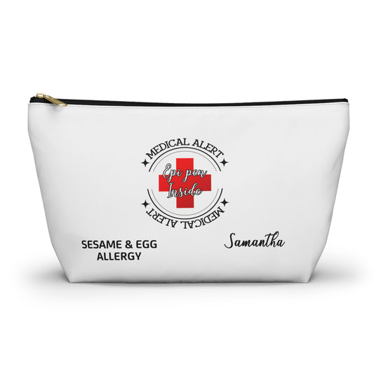Personalized Medical Alert EpiPen Pouch for Sesame & Egg Allergy - Samantha