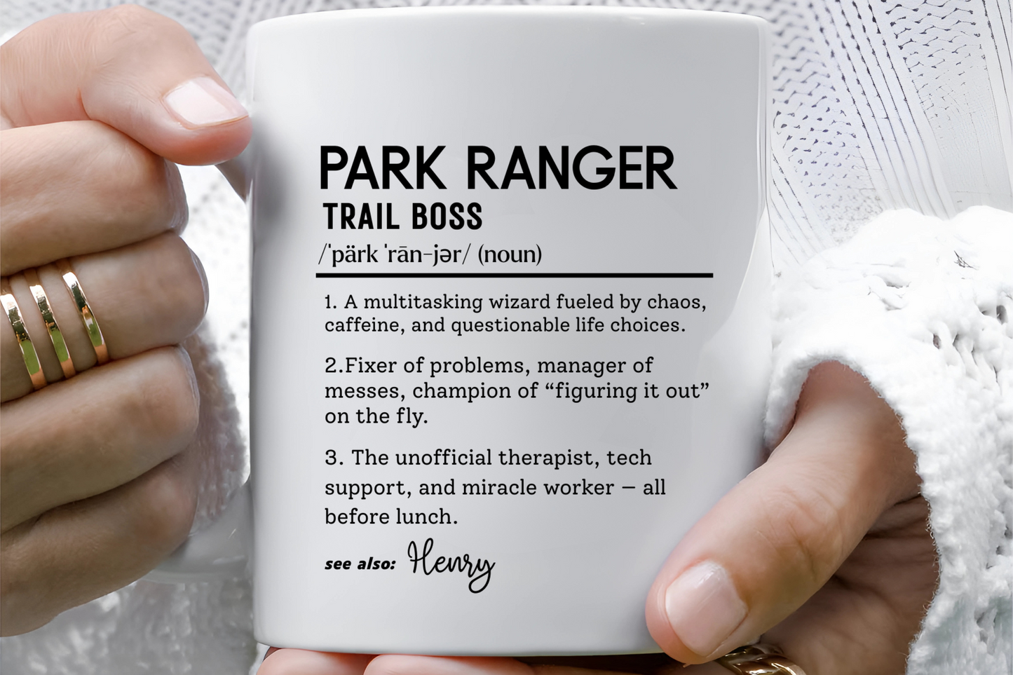 Custom Park Ranger Mug, Funny Nature Gift, Ranger Definition Mug, Personalized Hiking Mug, Colorful Mugs (11oz, 15oz), Forest Lover Cup