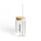 Personalized Glass Sipper, Custom Name Tumbler, Bridesmaids Gifts, Wedding Proposal Cup, 16oz Coffee Glass
