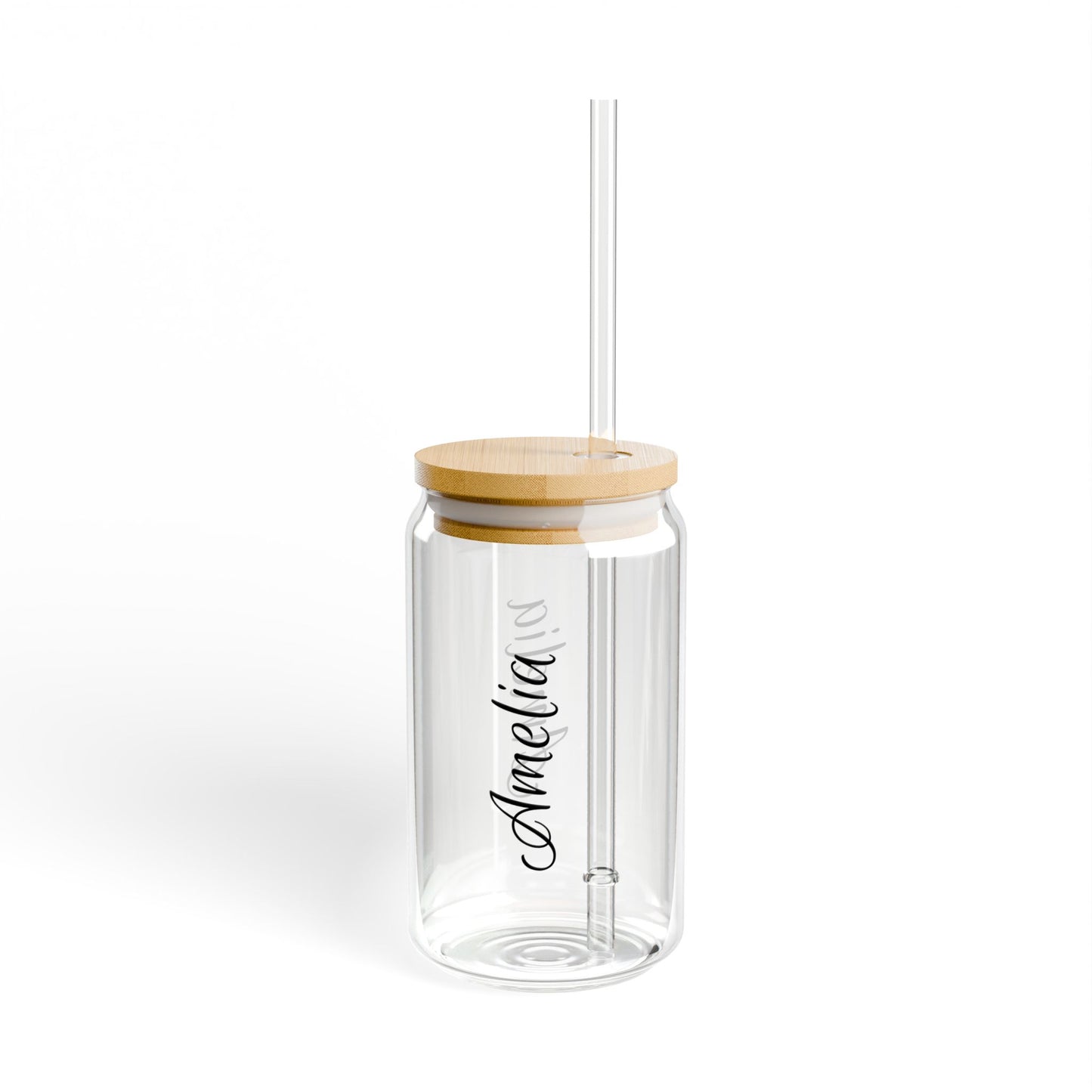 Personalized Glass Sipper, Custom Name Tumbler, Bridesmaids Gifts, Wedding Proposal Cup, 16oz Coffee Glass