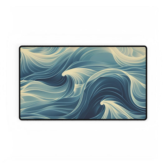 Ocean Wave Desk Mat, Office Decor, Gaming Mouse Pad, Stylish Workspace Accessories, Gift for Students & Creatives