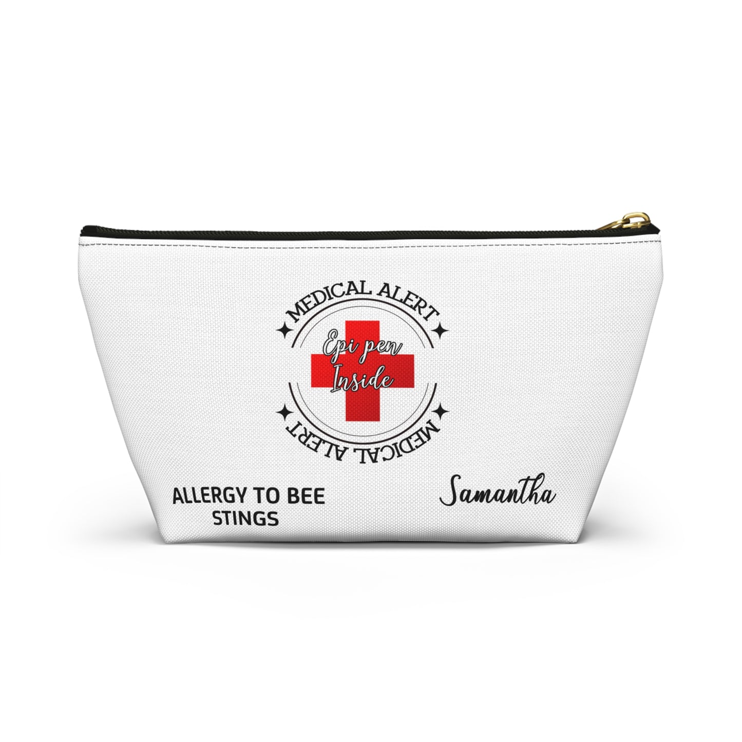 Personalized Medical Alert EpiPen Pouch for Samantha with Bee Sting Allergy