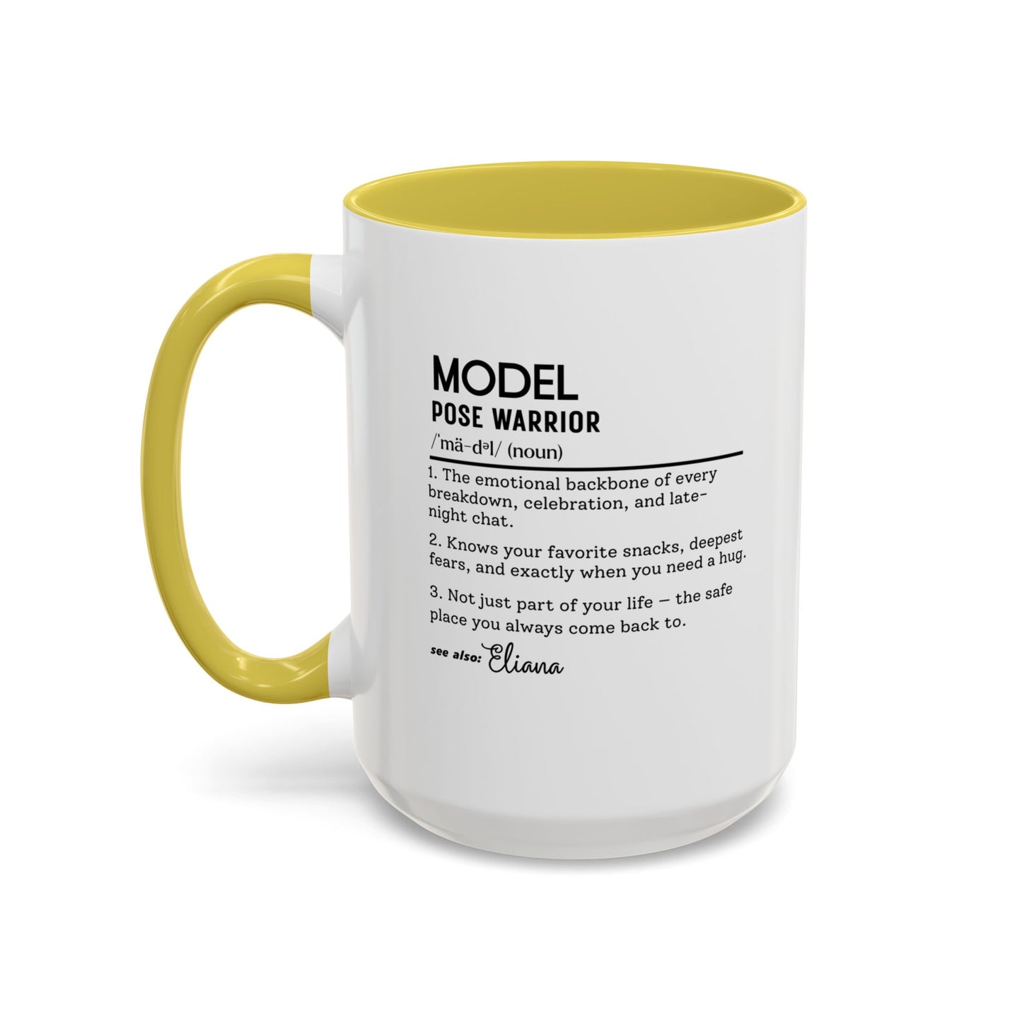 Model Dictionary Mug, Funny Pose Warrior Mug Gift, Personalized Runway Star Coffee Cup, Colorful Mugs (11oz, 15oz)