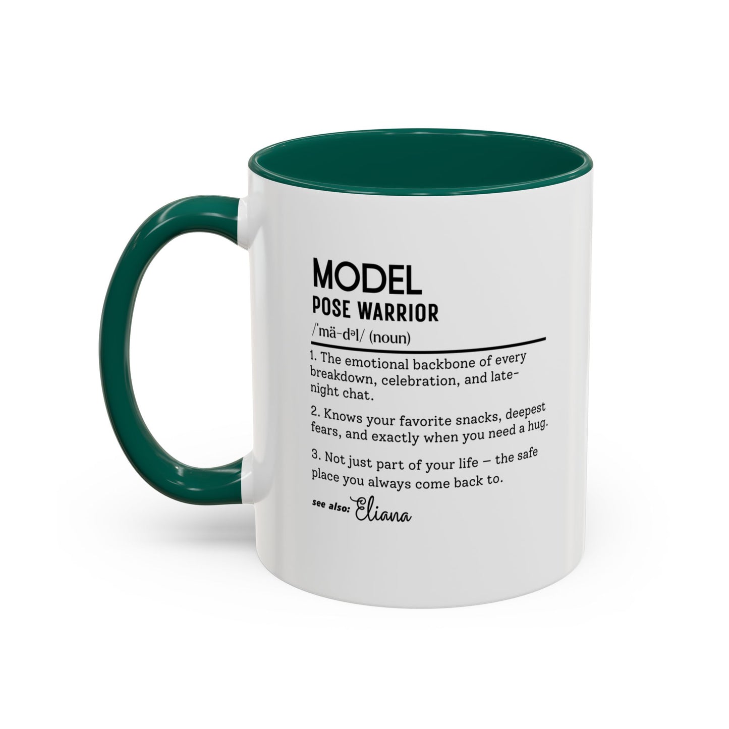 Model Dictionary Mug, Funny Pose Warrior Mug Gift, Personalized Runway Star Coffee Cup, Colorful Mugs (11oz, 15oz)