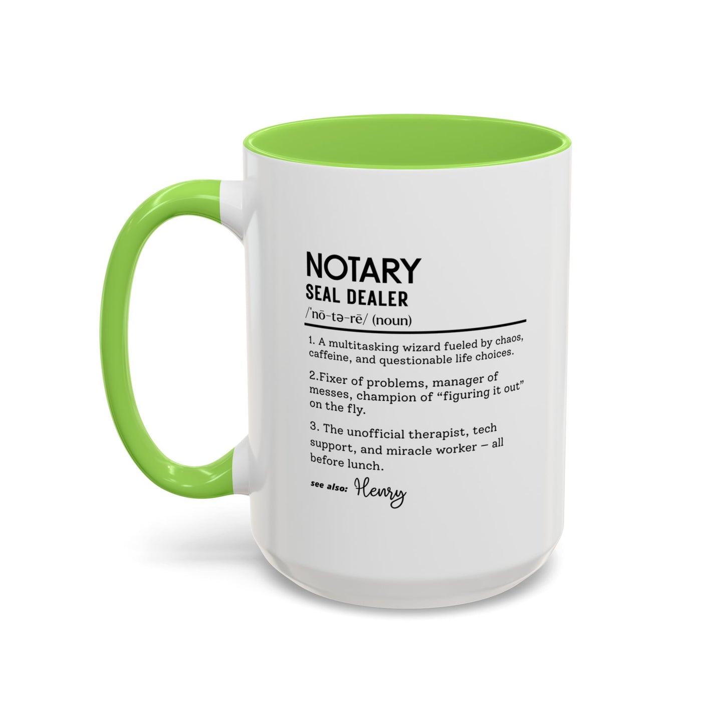 Custom Notary Mug, Funny Legal Gift, Notary Definition Mug, Personalized Office Coffee Cup, Colorful Mugs (11oz, 15oz), Law Office Mug