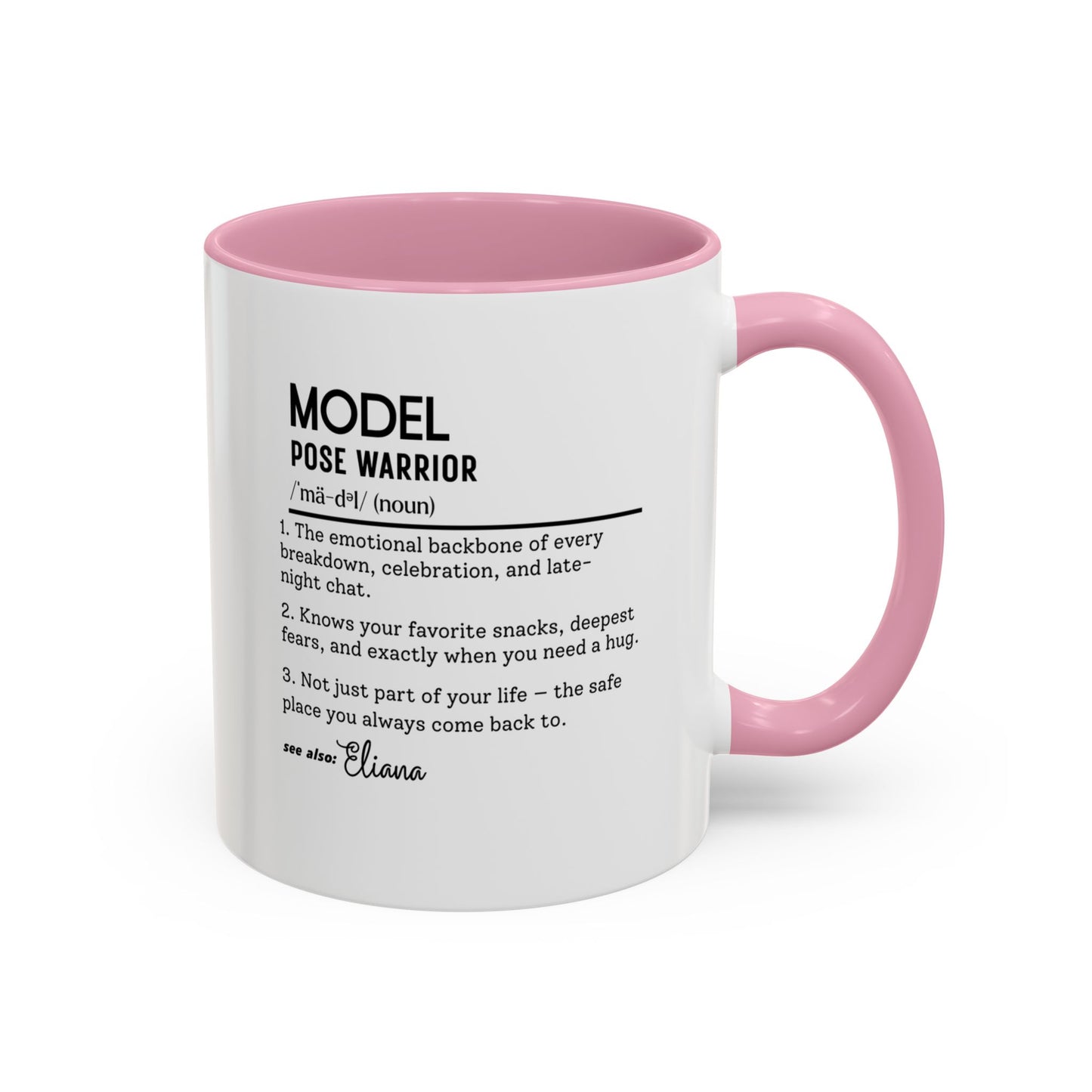 Model Dictionary Mug, Funny Pose Warrior Mug Gift, Personalized Runway Star Coffee Cup, Colorful Mugs (11oz, 15oz)