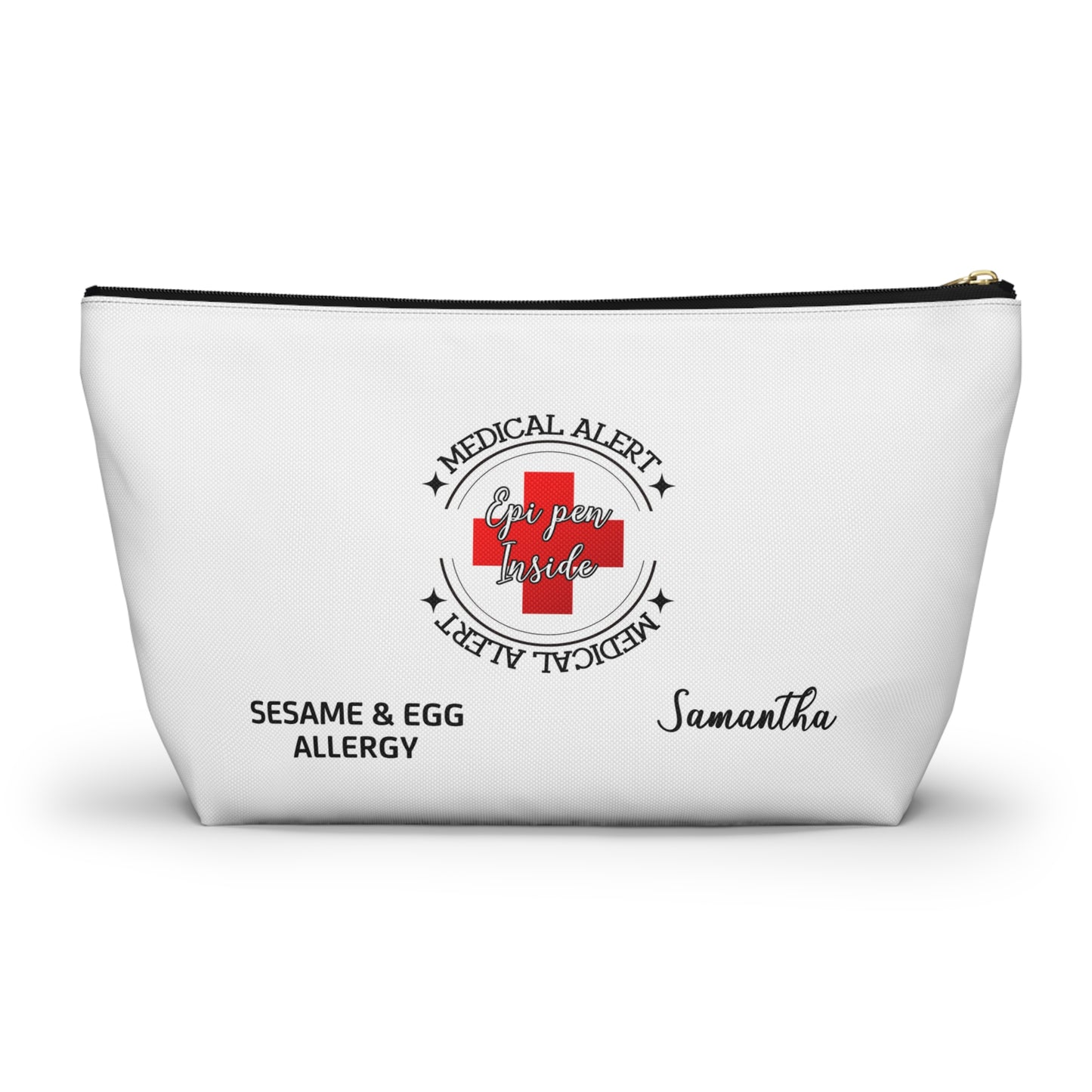 Personalized Medical Alert EpiPen Pouch for Sesame & Egg Allergy - Samantha