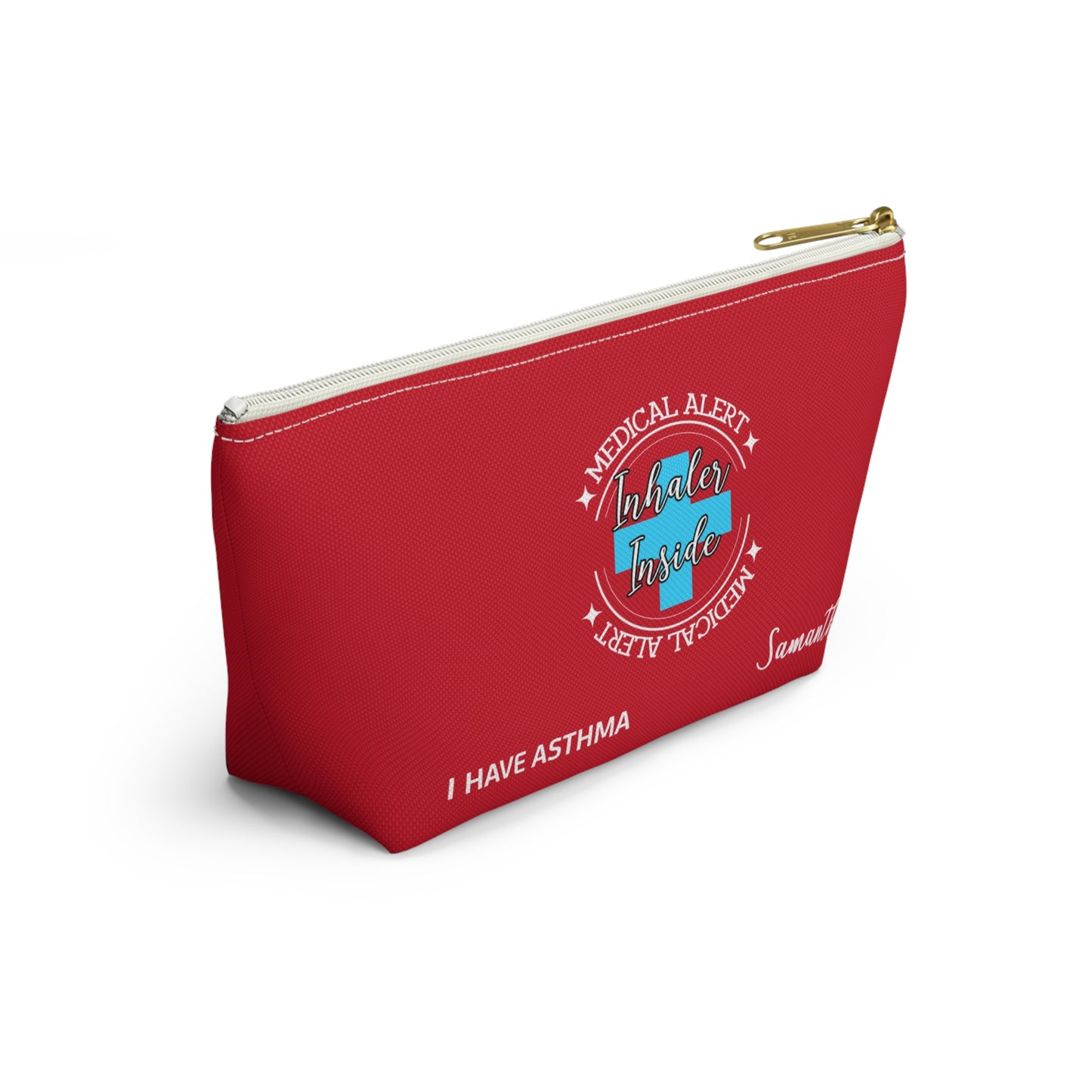 Personalized Medical Alert Inhaler Pouch for Asthma Samantha Emergency Respiratory Kit Inhaler Storage Travel School Ready