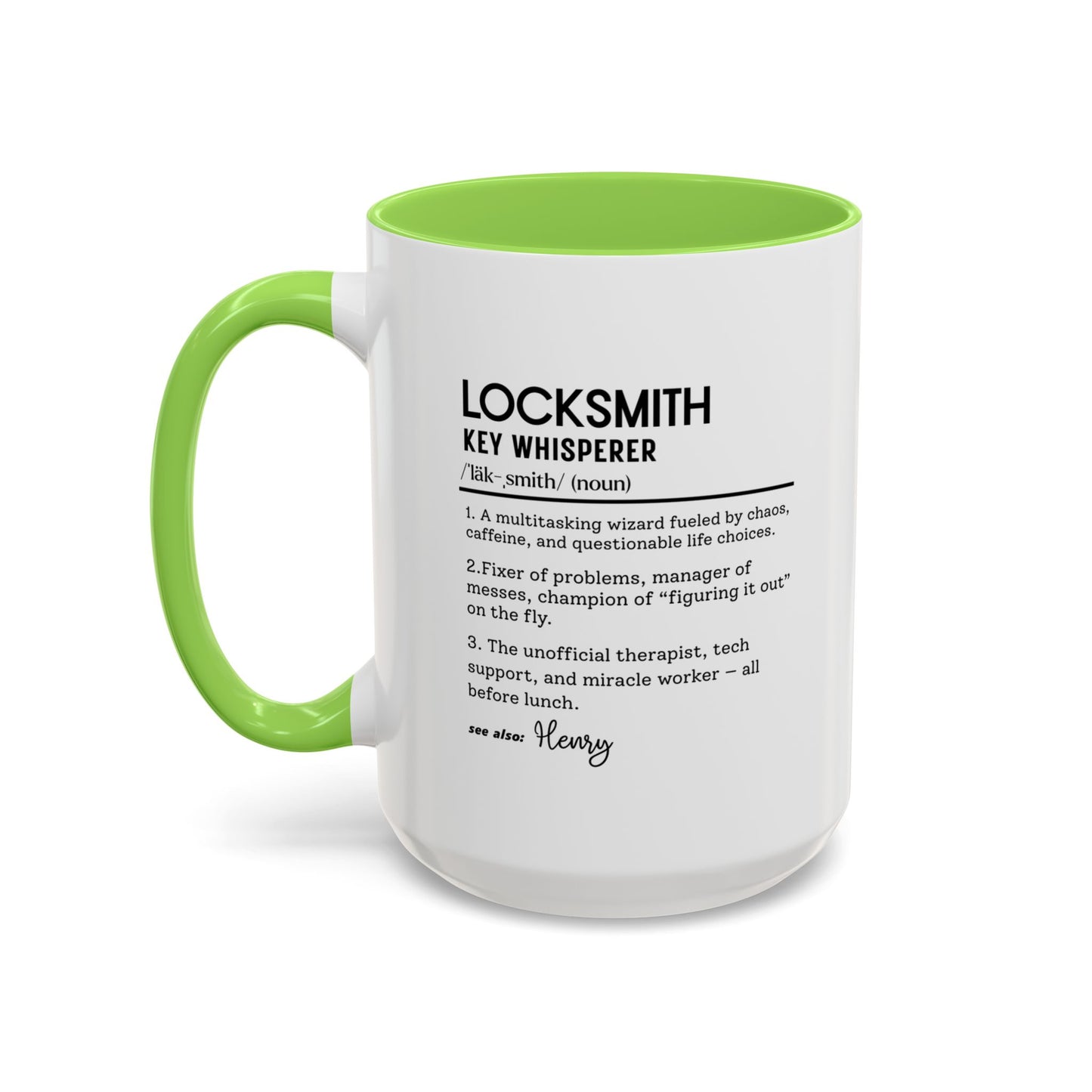Personalized Locksmith Mug, Funny Dictionary Mug for Key Whisperers, Unique Gift for Locksmiths, Key Tech Mug, Colorful Mugs (11oz, 15oz)