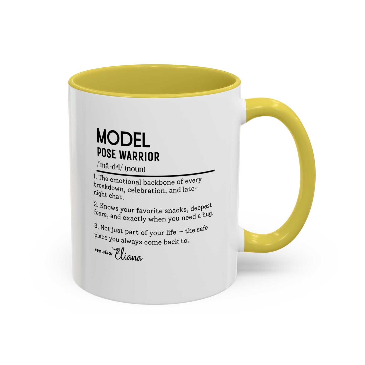 Model Dictionary Mug, Funny Pose Warrior Mug Gift, Personalized Runway Star Coffee Cup, Colorful Mugs (11oz, 15oz)
