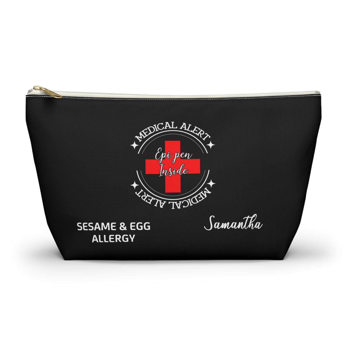Personalized Medical Alert EpiPen Pouch for Sesame and Egg Allergy Samantha Emergency Allergy Kit Travel Organizer and Storage Bag