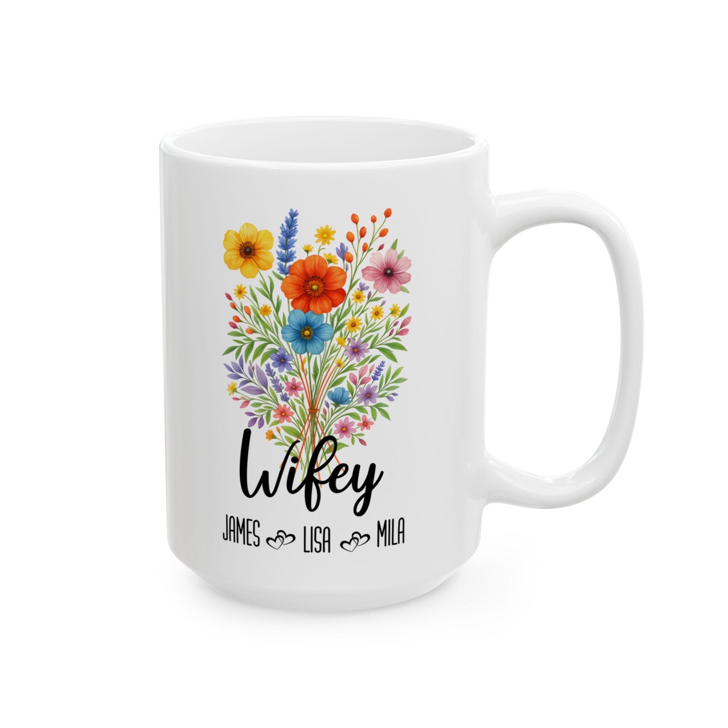 Wifey Mug 11oz 15oz Custom Coffee Cup Gift for Wife Romantic Gift for Her Birthday or Anniversary Personalized Ceramic Mug