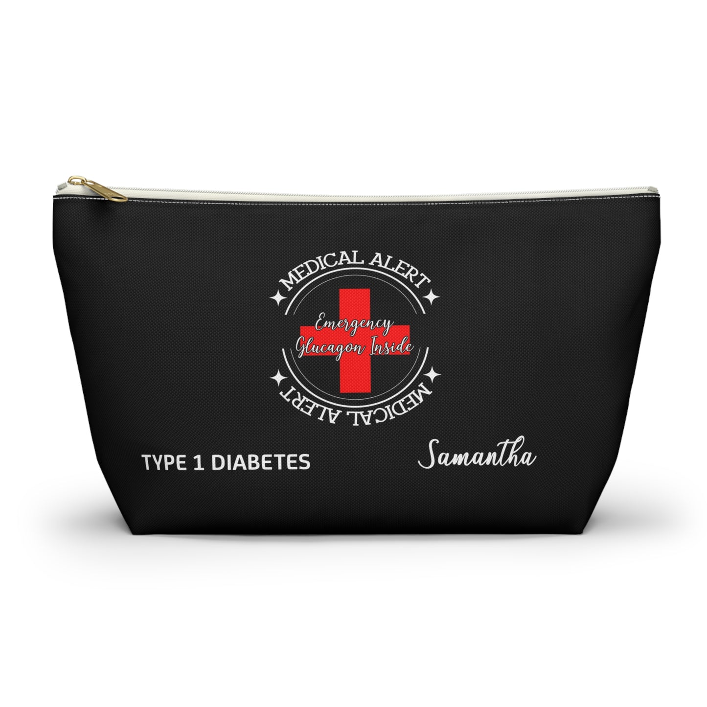 Personalized Medical Alert Emergency Glucagon Kit Pouch for Type 1 Diabetes Samantha Insulin and Hypoglycemia Supplies Organizer