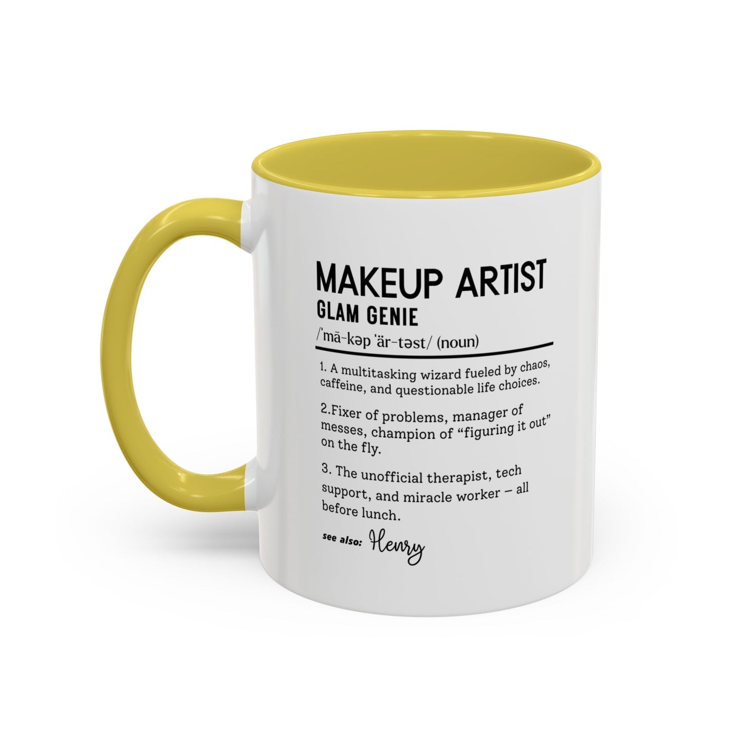 Glam Genie Mug, Funny Makeup Artist Gift, Beauty Lover Mug, MUA Coffee Cup, Personalized Makeup Mug, Colorful Mug (11oz, 15oz)