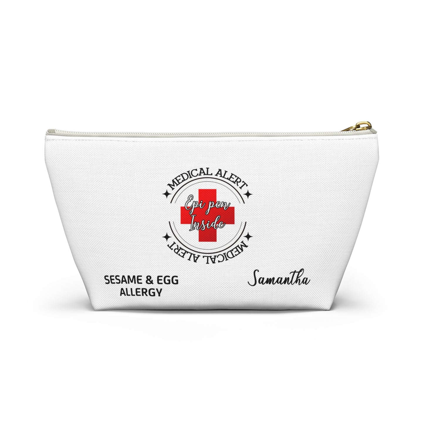 Personalized Medical Alert EpiPen Pouch for Sesame & Egg Allergy - Samantha