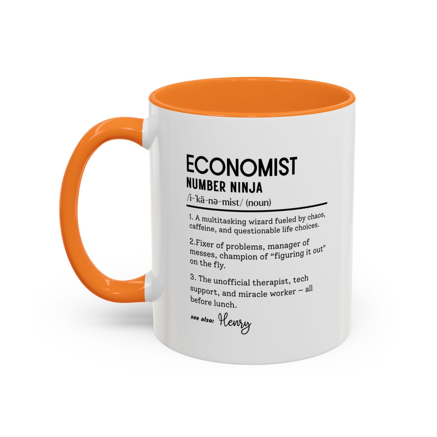 Funny Economist Mug, Number Ninja Dictionary Mug, Custom Coffee Cup for Finance Pros, Gift for Economists, Colorful Mugs (11oz, 15oz)