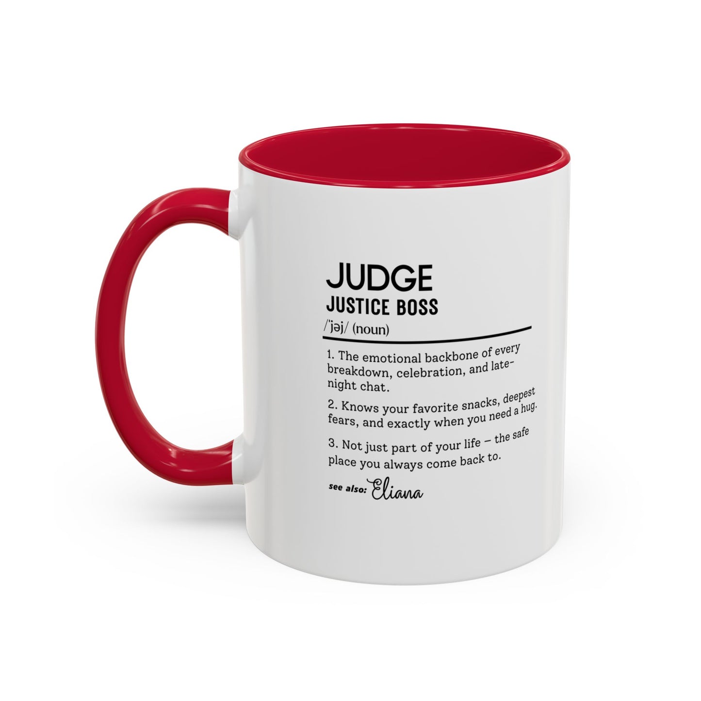 Judge Dictionary Mug, Funny Justice Boss Coffee Cup, Custom Courtroom Gift Idea, Law Office Decor Mug