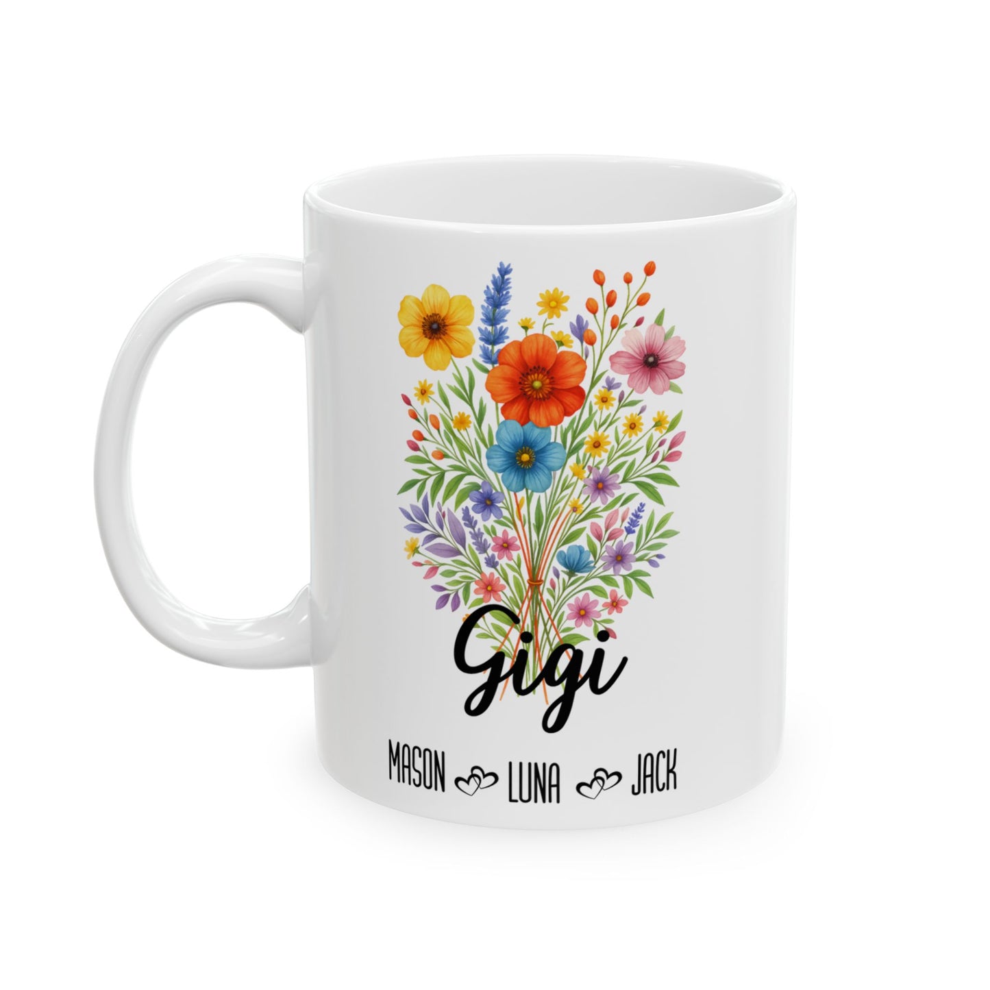 Gigi Mug 11oz 15oz Custom Coffee Cup Gift for Grandma Birthday or Mothers Day Personalized Ceramic Mug for Her from Grandkids