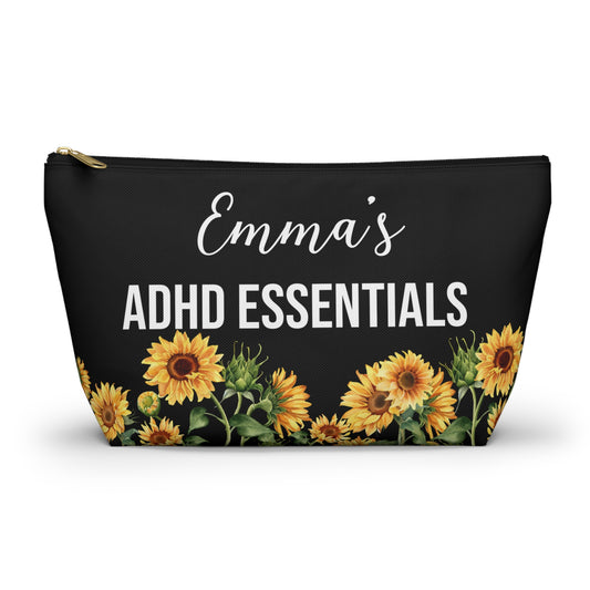Personalized ADHD Essentials Pouch for  Daily Medication Organizer Focus Support Bag Medical Travel Storage for Kids or Adults