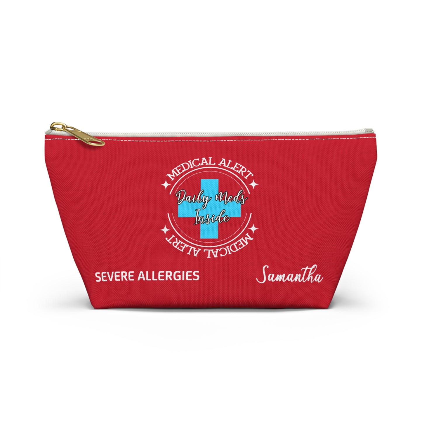 Personalized Medical Alert Daily Meds Pouch for Severe Allergies Samantha Emergency Medication Organizer Travel Case