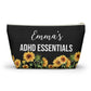 Personalized ADHD Essentials Pouch for  Daily Medication Organizer Focus Support Bag Medical Travel Storage for Kids or Adults