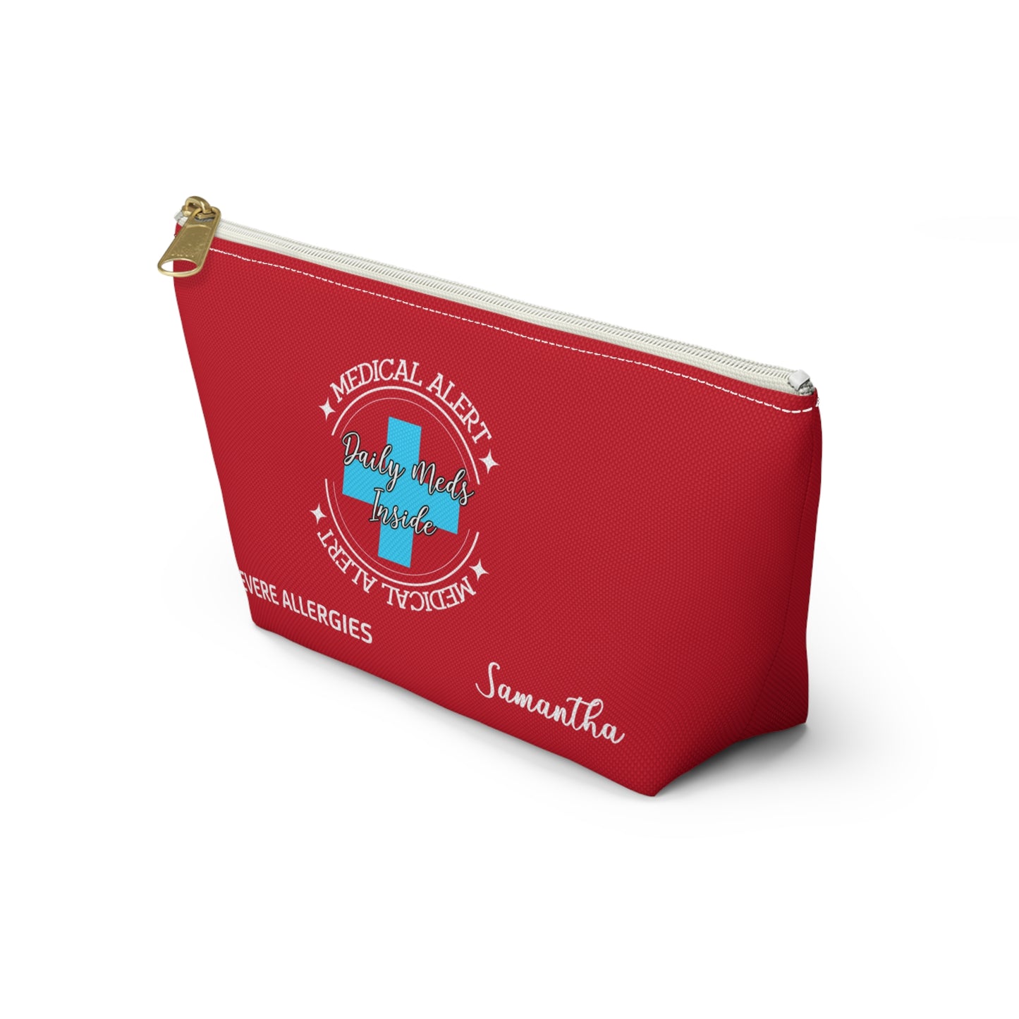 Personalized Medical Alert Daily Meds Pouch for Severe Allergies Samantha Emergency Medication Organizer Travel Case