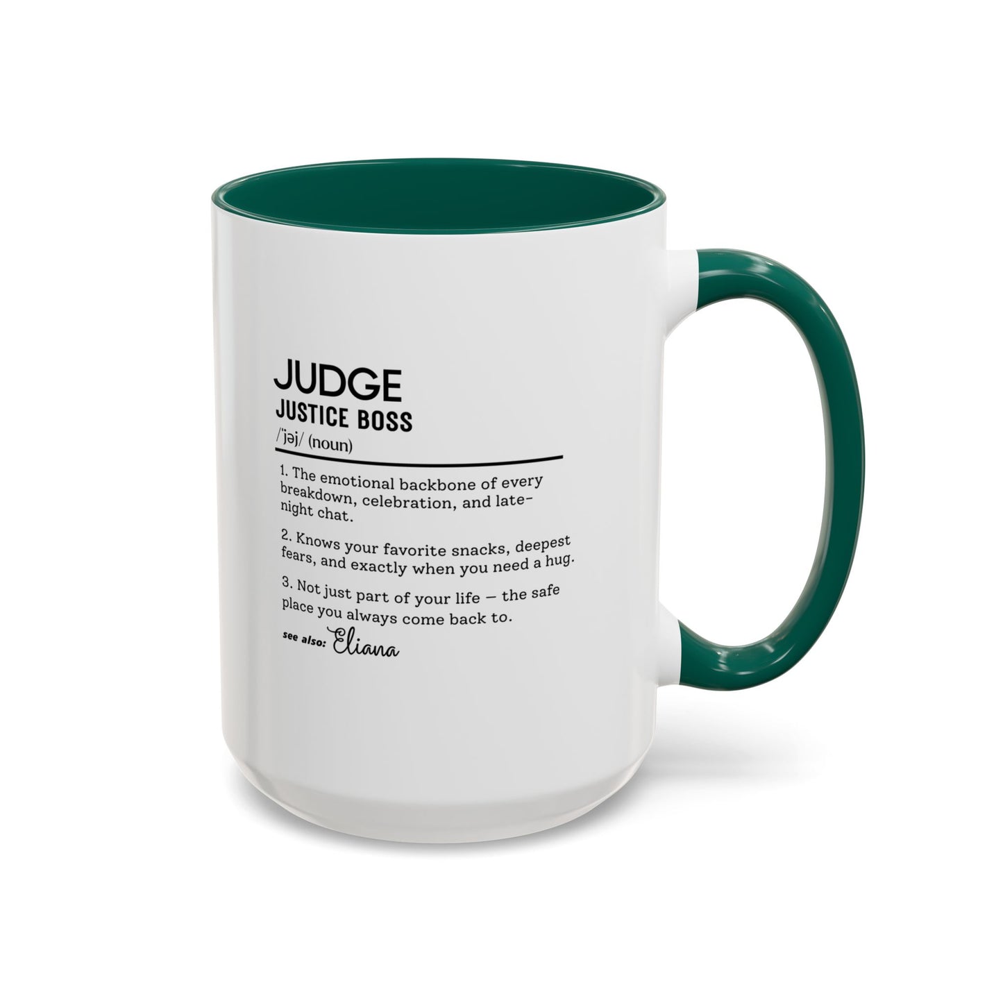 Judge Dictionary Mug, Funny Justice Boss Coffee Cup, Custom Courtroom Gift Idea, Law Office Decor Mug