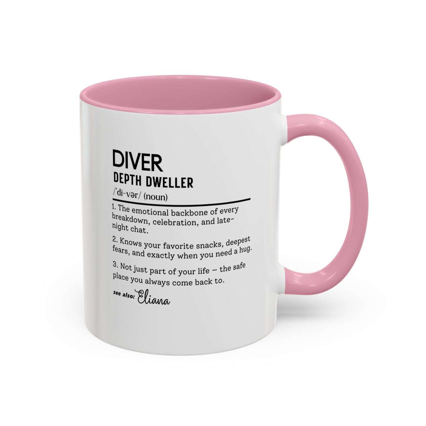 Diver Dictionary Mug, Funny Depth Dweller Coffee Cup, Custom Ocean Lover Mug Gift, Colorful Mugs (11oz, 15oz), Scuba Diver Gift