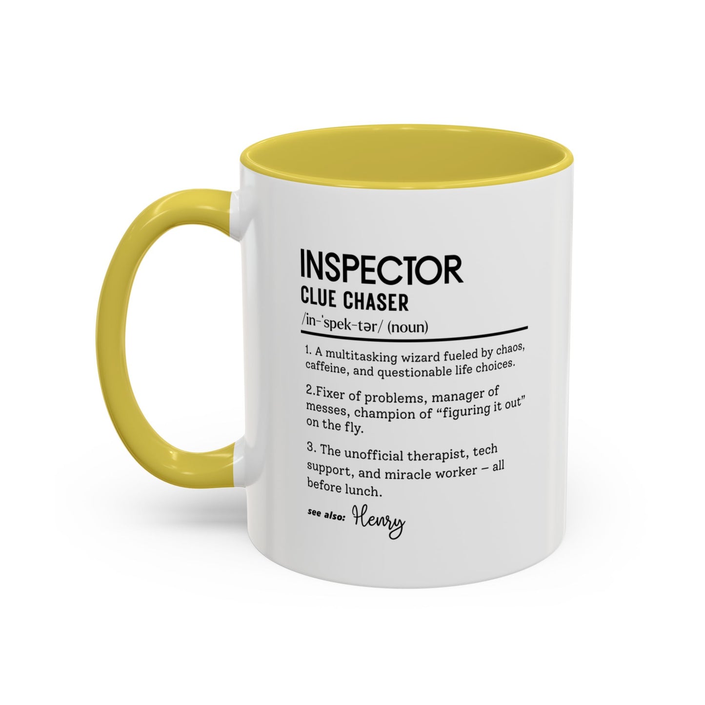 Inspector Mug, Colorful Mug for Clue Chasers, Funny Detective Coffee Cup, Personalized Gift, Colorful Mugs (11oz, 15oz)