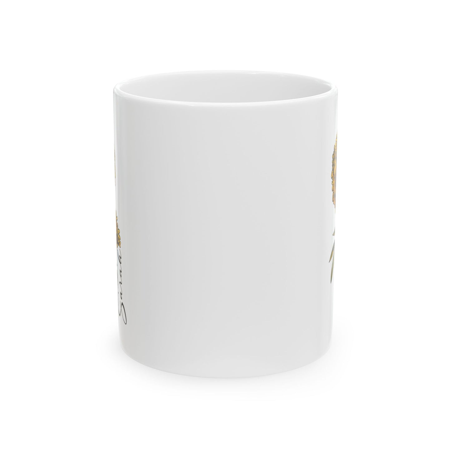 October Birth Flower Marigold Mug 11oz 15oz Personalized Floral Coffee Cup Birthday Gift for Her Custom Ceramic Autumn Flower Mug