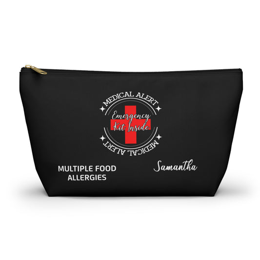 Personalized Medical Alert Emergency Kit Pouch for Multiple Food Allergies Samantha Allergy Meds and EpiPens Organizer Travel Bag