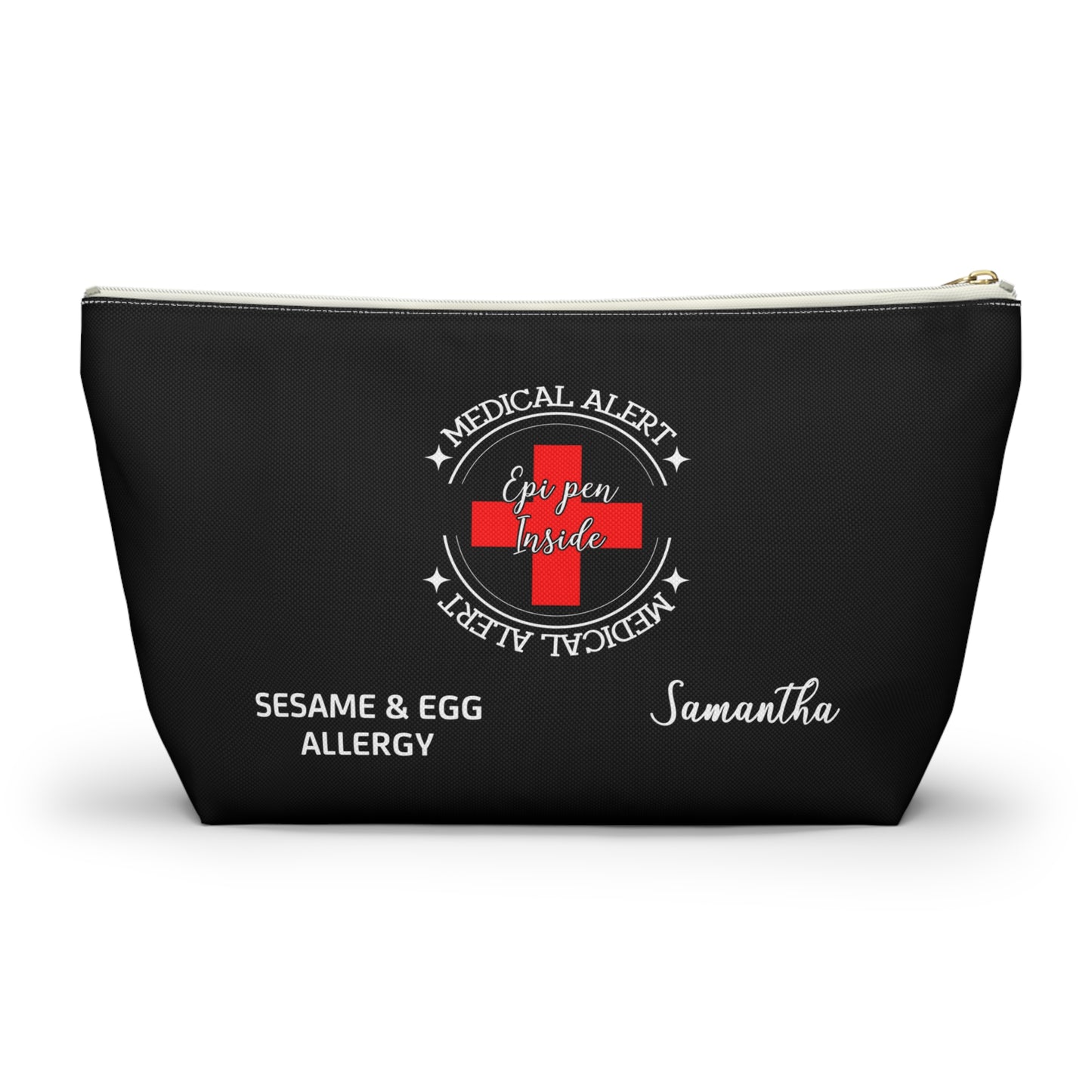 Personalized Medical Alert EpiPen Pouch for Sesame and Egg Allergy Samantha Emergency Allergy Kit Travel Organizer and Storage Bag