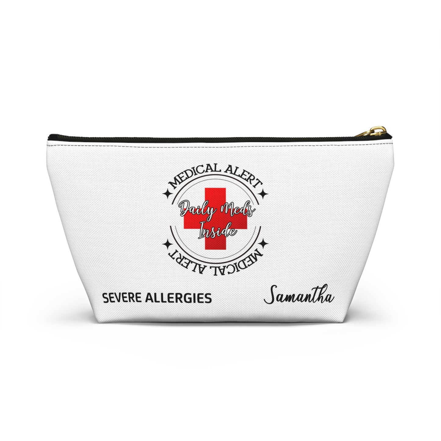 Personalized Medical Alert Accessory Pouch for SEVERE ALLERGIES - Samantha Edition