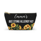 Personalized Bee Sting Allergy Kit with Epipen Storage for Emergency Use Portable Medical Alert Pouch for Kids and Adults Travel Friendly