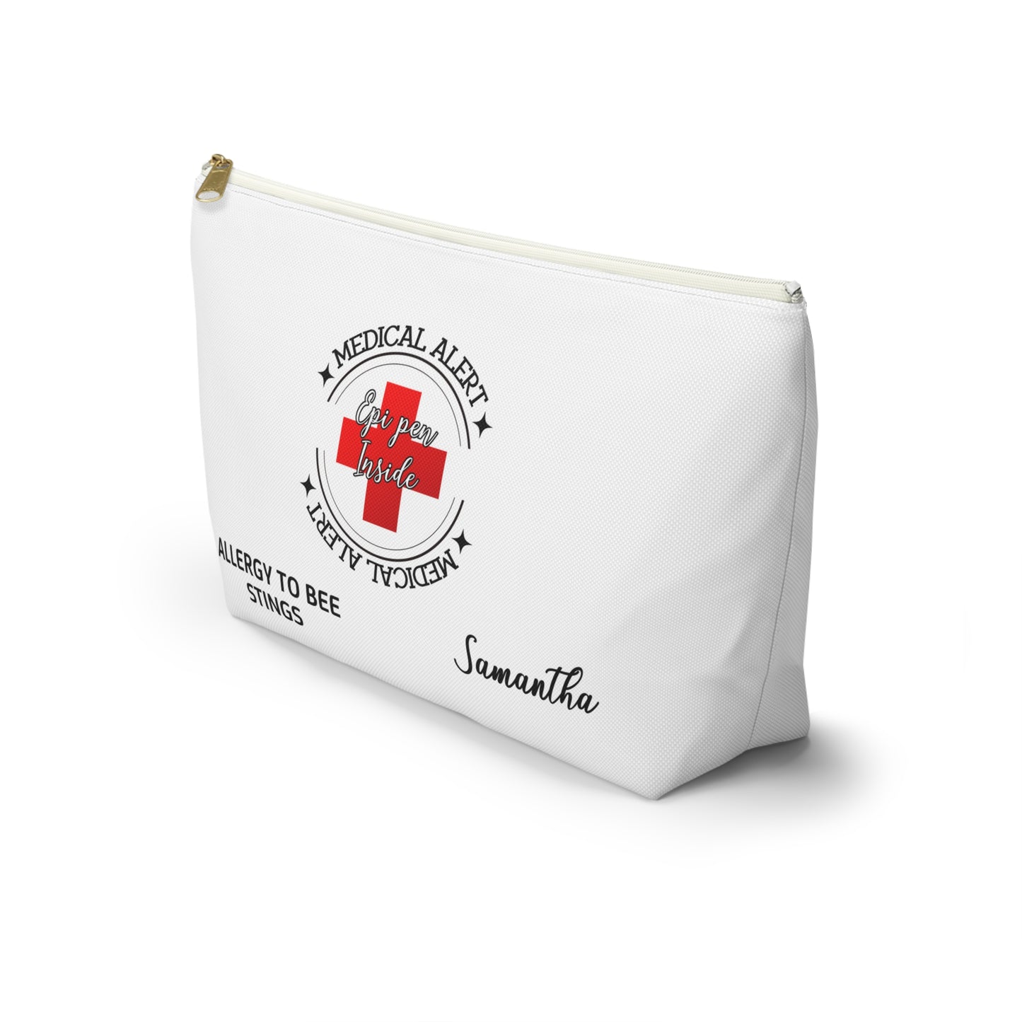 Personalized Medical Alert EpiPen Pouch for Samantha with Bee Sting Allergy