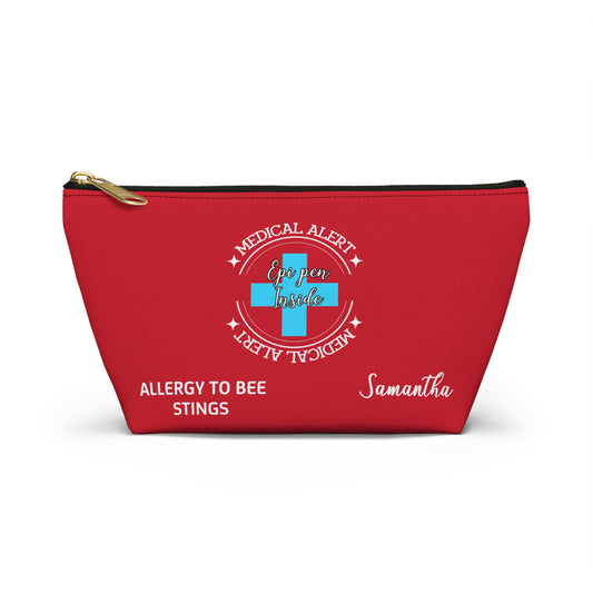 Personalized Medical Alert Epi Pen Pouch for Bee Sting Allergy Samantha Emergency Allergy Kit for School Travel or Everyday Use